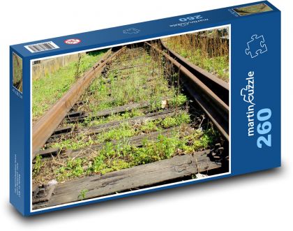 Železničná trať - koľajnice, železnice - Puzzle 260 dielikov, rozmer 41x28,7 cm