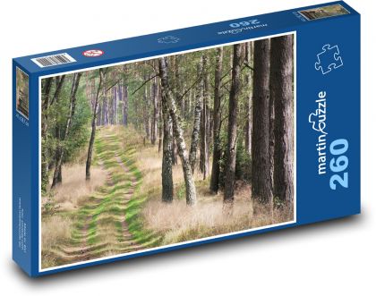Ścieżka leśna - szlak, drzewa - Puzzle 260 elementów, rozmiar 41x28,7 cm