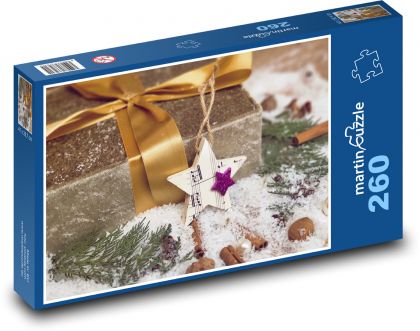 Weihnachtsstern - Schnee, Geschenk - Puzzle - 260 Teile