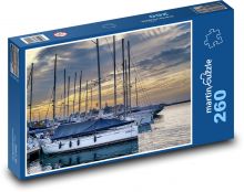 Jachty na mori - lode, prístav Puzzle 260 dielikov - 41 x 28,7 cm 