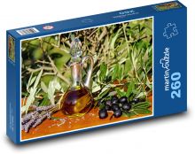 Olivový olej - olivy, květiny Puzzle 260 dílků - 41 x 28,7 cm