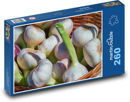 Cesnak - zelenina, aromatická rastlina - Puzzle 260 dielikov, rozmer 41x28,7 cm