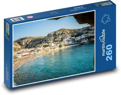 Pláž - Kréta, Grécko - Puzzle 260 dielikov, rozmer 41x28,7 cm