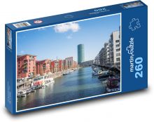 Kanál - rieka, mrakodrapy Puzzle 260 dielikov - 41 x 28,7 cm 