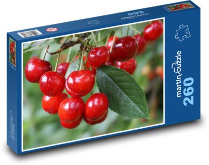 Červená třešeň - ovoce, zralé - Puzzle 260 dílků, rozměr 41x28,7 cm