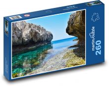 Plaża - skaliste wybrzeże, morze Puzzle 260 elementów - 41x28,7 cm