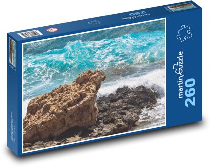 Moře - vlny, skály - puzzle 260 dílků