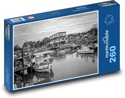 Boats - fishing port, sea - Puzzle 260 pieces, size 41x28.7 cm 