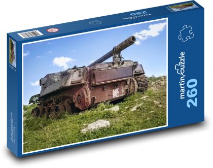 Rezavý tank - opuštěný, armáda - Puzzle 260 dílků, rozměr 41x28,7 cm