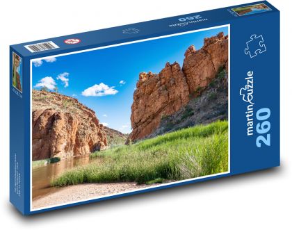 Jazero - hory, skalné útvary - Puzzle 260 dielikov, rozmer 41x28,7 cm