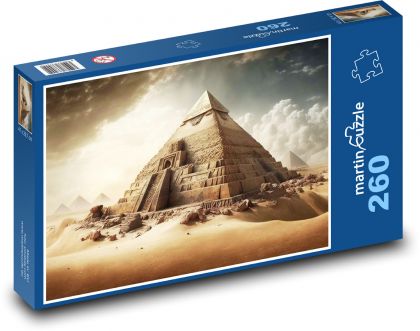 Pyramida - stavba, Egypt  - Puzzle 260 dílků, rozměr 41x28,7 cm