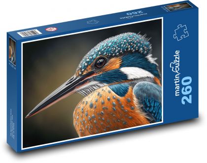 Ledňáček - bird portrait, animal - Puzzle 260 pieces, size 41x28.7 cm 