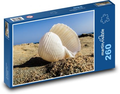 Skořápka - pláž, mušle - Puzzle 260 dílků, rozměr 41x28,7 cm