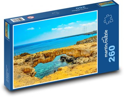 Kypr - Cape Greco, skála - Puzzle 260 dílků, rozměr 41x28,7 cm