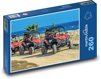 Quady - pojazdy terenowe, wybrzeże - Puzzle 260 elementów, rozmiar 41x28,7 cm