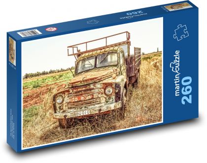 Starý kamión - auto, vidiek - Puzzle 260 dielikov, rozmer 41x28,7 cm