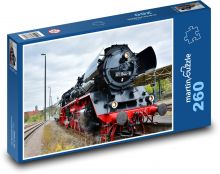 Steam locomotive - train, tracks Puzzle 260 pieces - 41 x 28.7 cm 