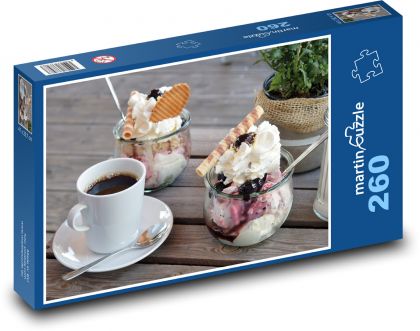 Ice cream cup - coffee, dessert - Puzzle 260 pieces, size 41x28.7 cm 