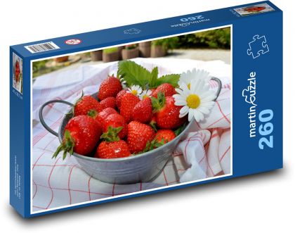 Červené jahody - ovoce, léto - Puzzle 260 dílků, rozměr 41x28,7 cm