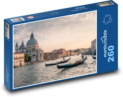 Itálie - Benátky, loďky - Puzzle 260 dílků, rozměr 41x28,7 cm