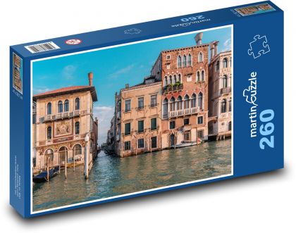 Kanál v Benátkách - město, Itálie - Puzzle 260 dílků, rozměr 41x28,7 cm