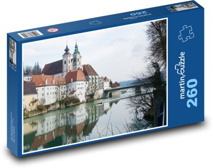 Historický kostel - Steyr, Rakousko  - Puzzle 260 dílků, rozměr 41x28,7 cm