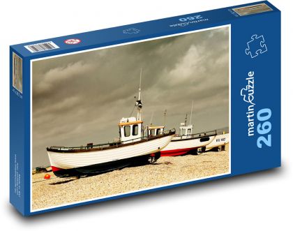 Fishing boats - coast, sea - Puzzle 260 pieces, size 41x28.7 cm 