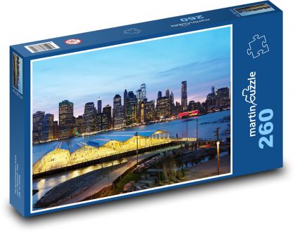 Nowy Jork - Manhattan, noc - Puzzle 260 elementów, rozmiar 41x28,7 cm