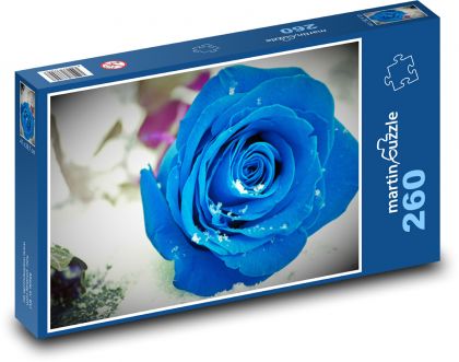 Modrá ruža - kvet, rastlina - Puzzle 260 dielikov, rozmer 41x28,7 cm