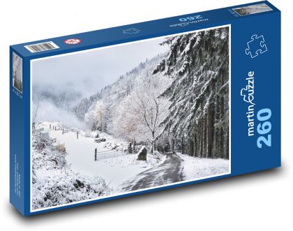 Zimní krajina - les, sníh - Puzzle 260 dílků, rozměr 41x28,7 cm