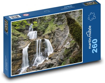 Waterfall - forest, water - Puzzle 260 pieces, size 41x28.7 cm 