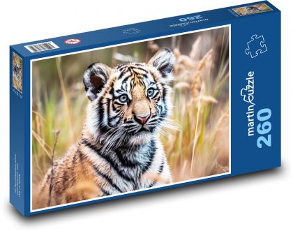 Tygrys - młode, zwierzę - Puzzle 260 elementów, rozmiar 41x28,7 cm