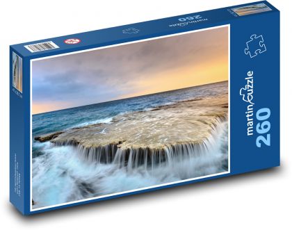 Sea - waterfall, sunrise - Puzzle 260 pieces, size 41x28.7 cm 