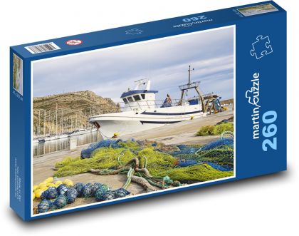 Rybárska loď - more, prístav - Puzzle 260 dielikov, rozmer 41x28,7 cm