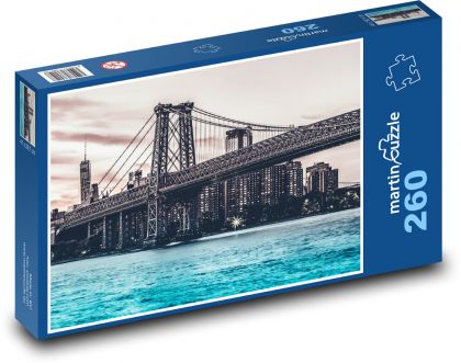 Bridge - river, city - Puzzle 260 pieces, size 41x28.7 cm 