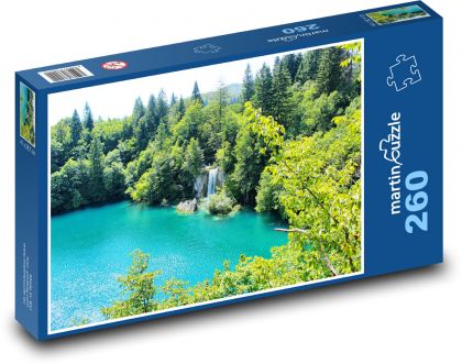 Jezero - Plitvice, Chorvatsko - Puzzle 260 dílků, rozměr 41x28,7 cm