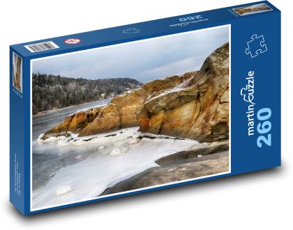 Morze - skały, lód - Puzzle 260 elementów, rozmiar 41x28,7 cm