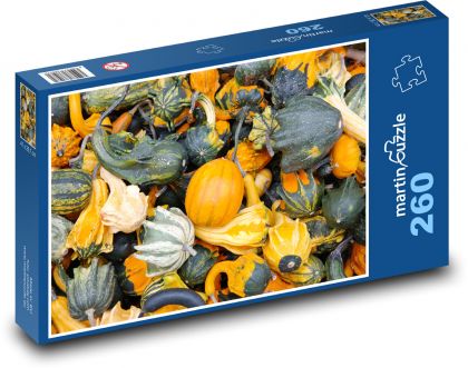 Pumpkin - ornamental pumpkins, vegetables - Puzzle 260 pieces, size 41x28.7 cm 