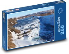 Gullfoss - wodospad, rzeka Puzzle 260 elementów - 41x28,7 cm