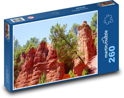 Roussillon - okrové skály, Francie - puzzle 260 dílků
