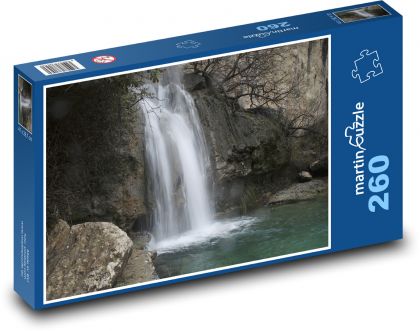 Waterfall - river, forest - Puzzle 260 pieces, size 41x28.7 cm 