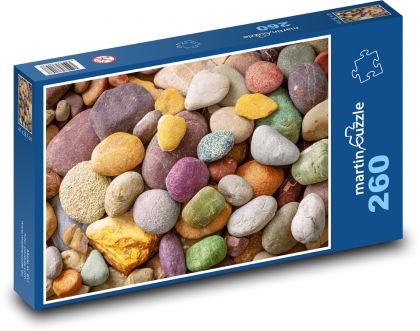 Barevné kameny - oblázky, skály  - Puzzle 260 dílků, rozměr 41x28,7 cm