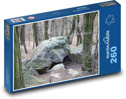 Skály - kameny, les - Puzzle 260 dílků, rozměr 41x28,7 cm