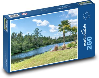 Florida - rybník, palmy - Puzzle 260 dielikov, rozmer 41x28,7 cm