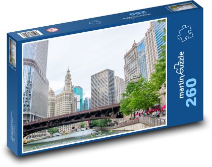 Chicago - město, most - Puzzle 260 dílků, rozměr 41x28,7 cm