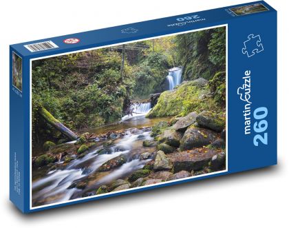 Vodopád - rieka, les - Puzzle 260 dielikov, rozmer 41x28,7 cm