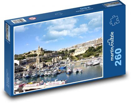 Prístav - lode, zátoka - Puzzle 260 dielikov, rozmer 41x28,7 cm