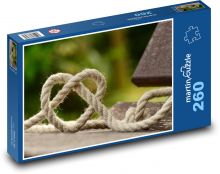 Lano - pletení, srdce Puzzle 260 dílků - 41 x 28,7 cm