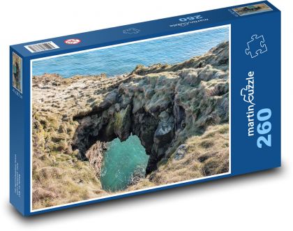 Jeskyně - pláž, moře - Puzzle 260 dílků, rozměr 41x28,7 cm