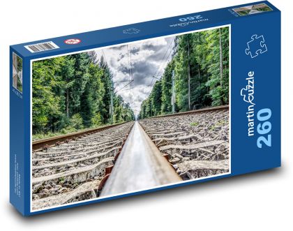 Railway track - rails, railways - Puzzle 260 pieces, size 41x28.7 cm 